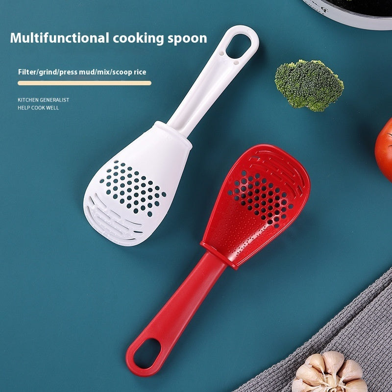 Kitchen Multi-functional Grinding Spoon Draining Colander