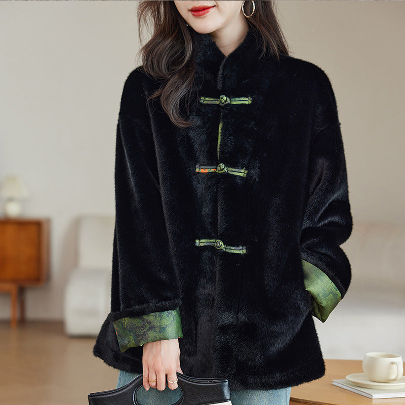 Women's Fur Chinese Style Traditional Coat