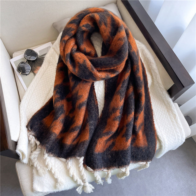 Winter Scarf Women Cashmere Warm Pashmina Solid Female Scarv