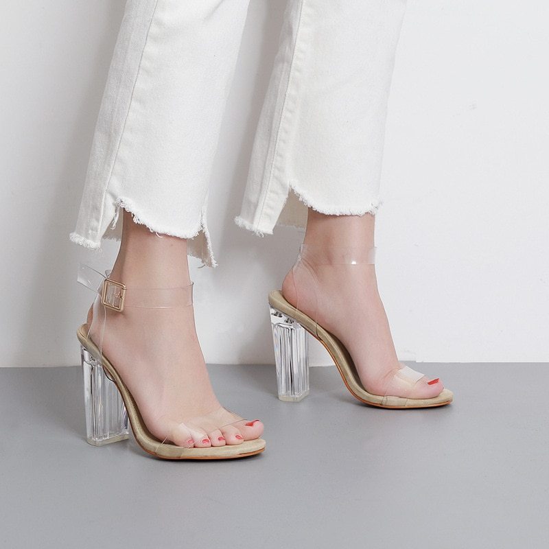 Nude super high heel sandals