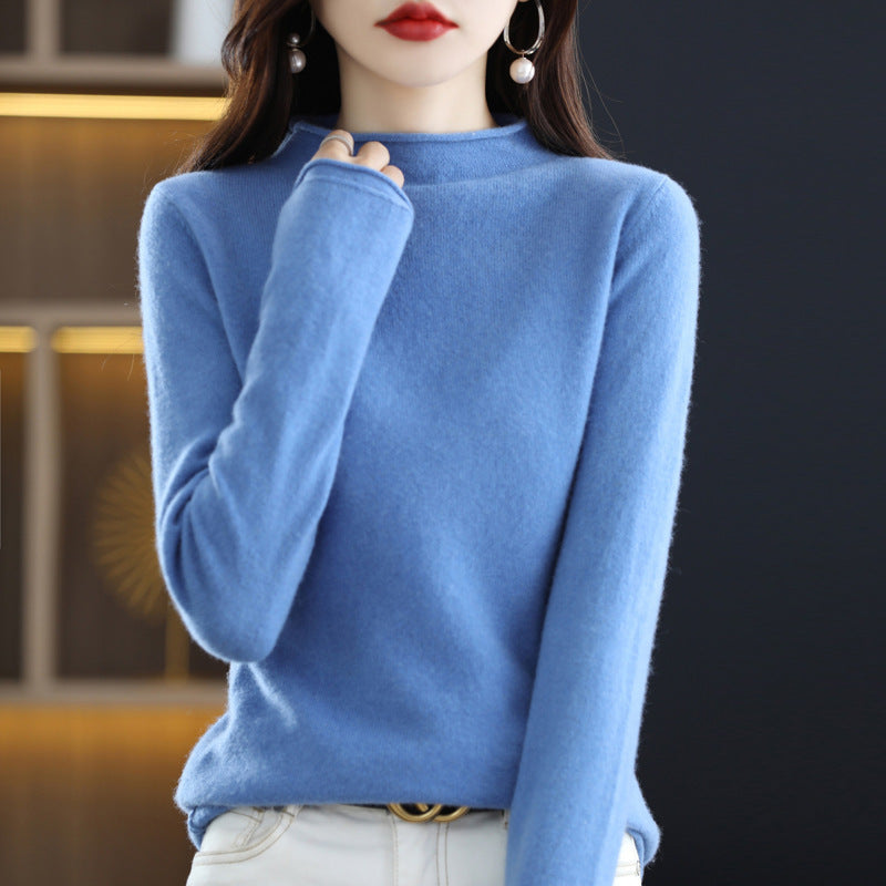 Merino Half-collar Wool Sweater Women