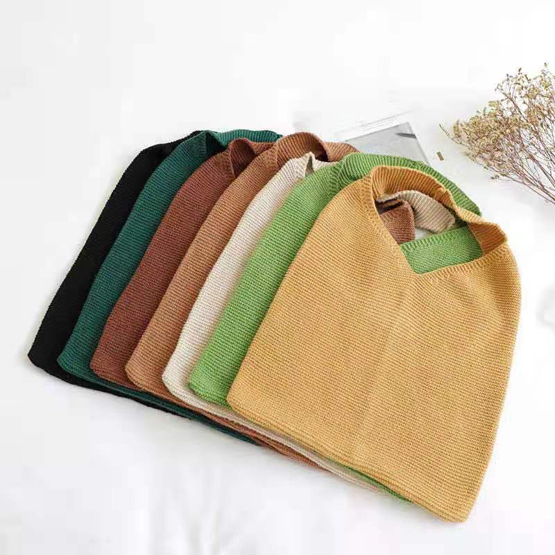 Fashion Retro Wool Knitted Bag Portable Knitted Bag