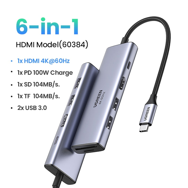 8 Ports Universal USB-C Hubs