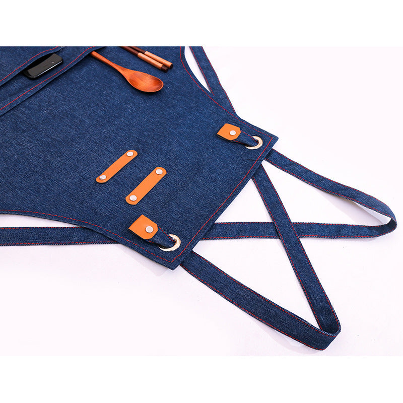 Kitchen Home Minimalist Denim Apron Work Clothes