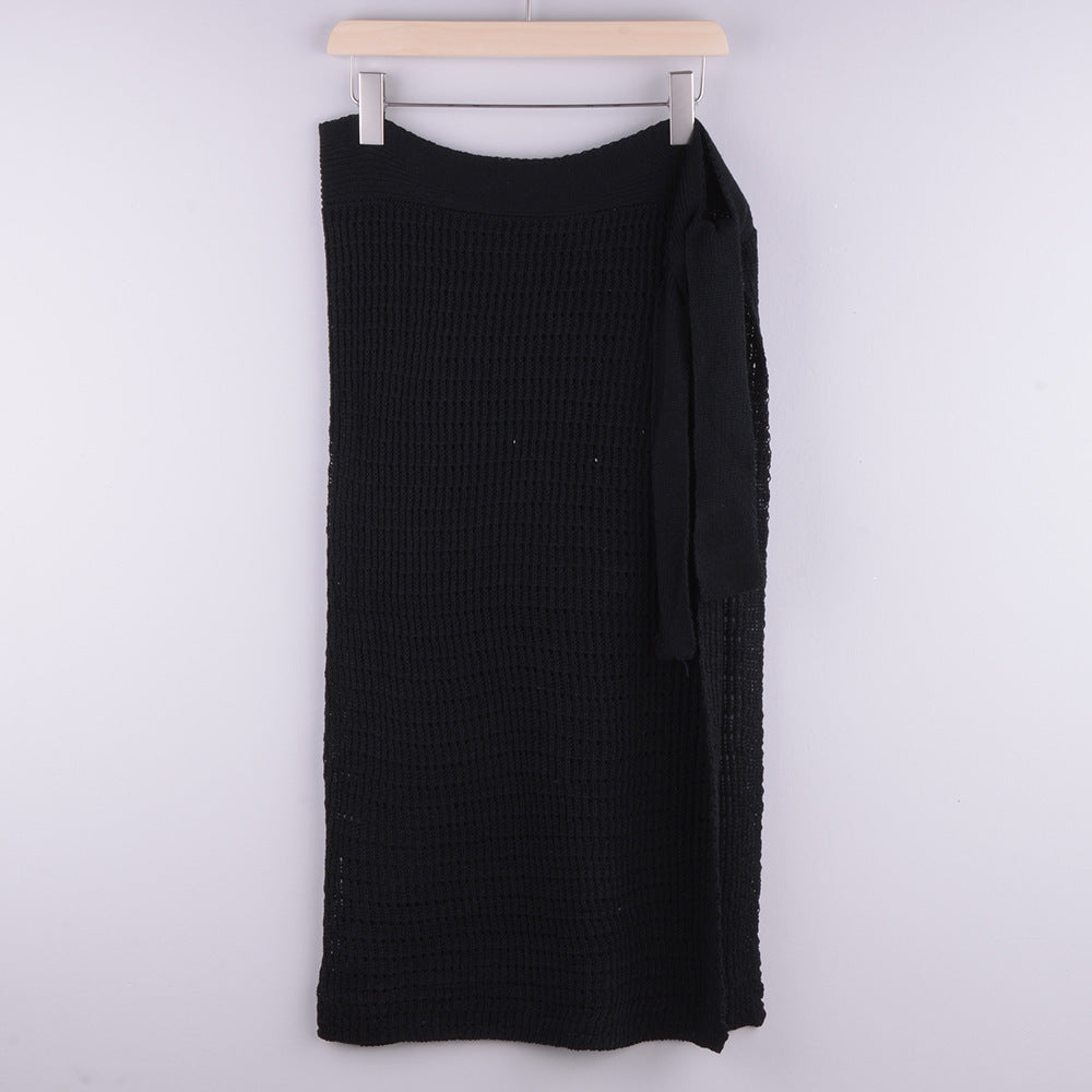 Women's See-through Hollow Knitted Skirt