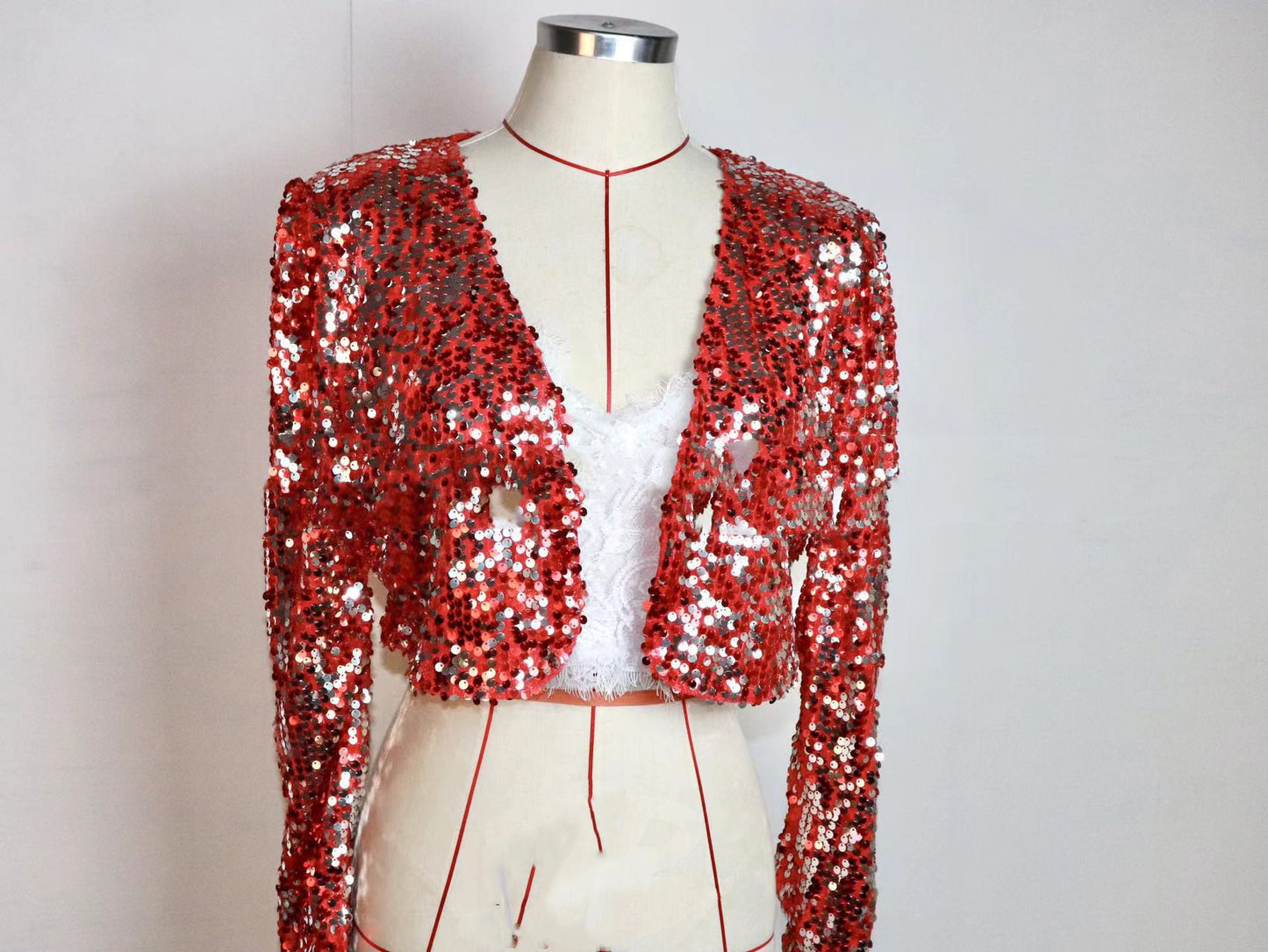 Veste de costume à paillettes à paillettes pour femmes