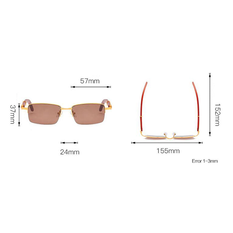 Crystal wood leg sunglasses