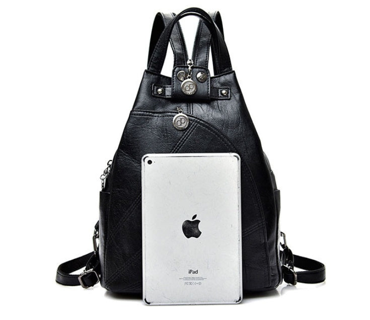 Soft leather anti-theft backpack