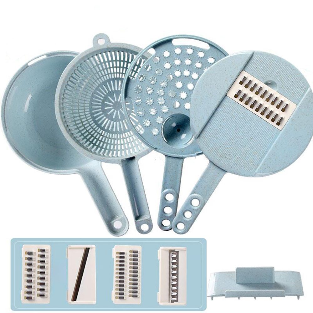 8 in 1 Mandoline Slicer Gemüse Slicer Kartoffelschäler Karotten Zwiebel -Reib mit Sieb Gemüseschneider Küchenzubehör