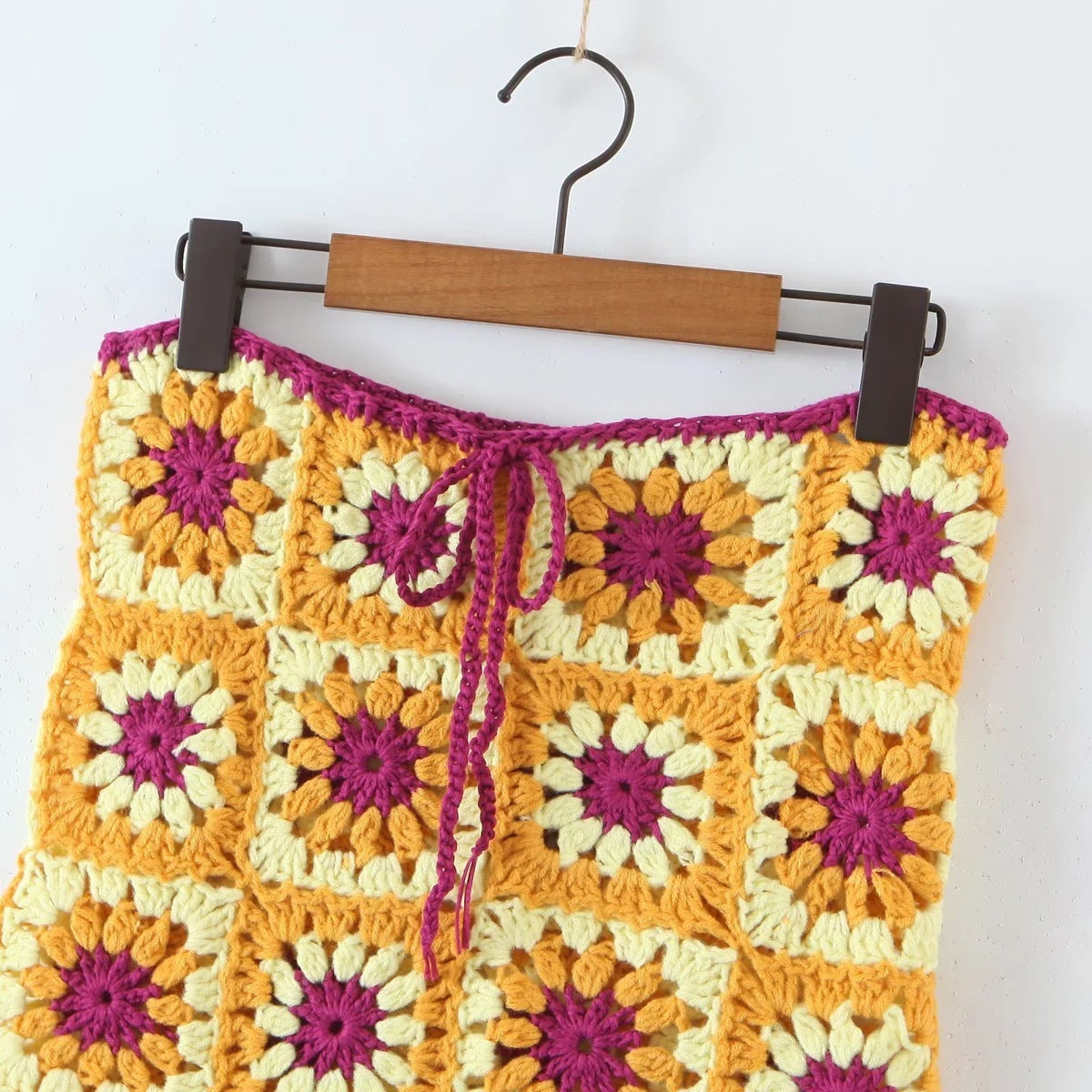 Handmade Crocheted Short Two-piece Set For Women