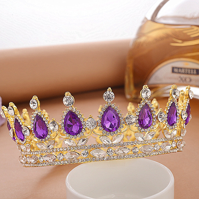 Full Crown Bridal Tiara Crown Wedding Diadem Bridal Round Crown