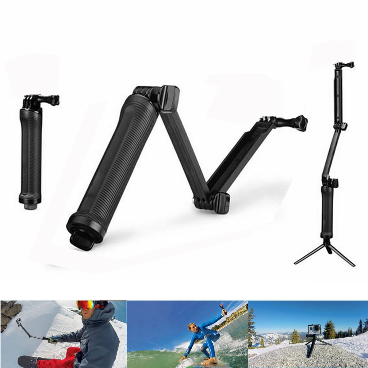 Folding Adjusting Arm Tri-folding Selfie Stick