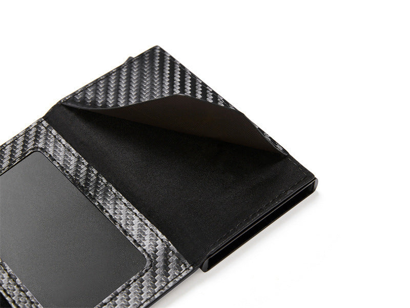 Carbon Fiber Pattern Magnetic Tracker Multi-function Card Holder