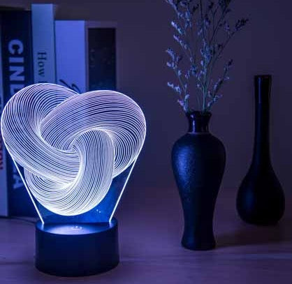 Twist Abstract LED 3D Nachtlicht Touch Bunte Acryl 3D -Tischlampe Dekoration Leuchte Baby Schlafstimmungslampe Bestes Geschenk