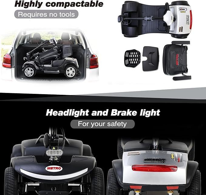 4 Wheel Mobility MiniAuto for Seniors Compact Compact Mobile Mobility Mobility Scooters Electric Powered Woelchair Device for Travel Adults Afelly