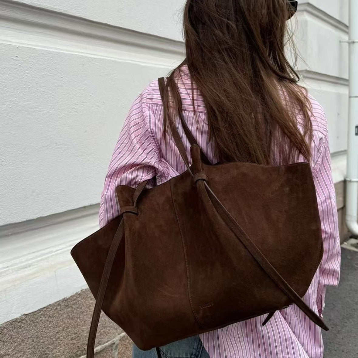 Women's Shoulder Bag Suede Frosted Large Capacity Portable Tote Bag