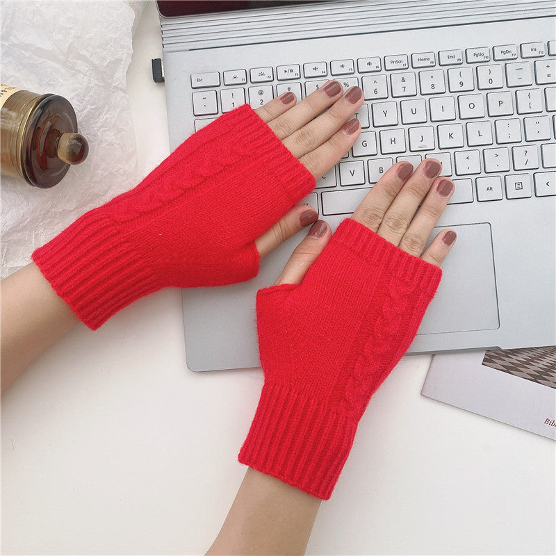 Woolen Knitting Gloves Short For Men And Women