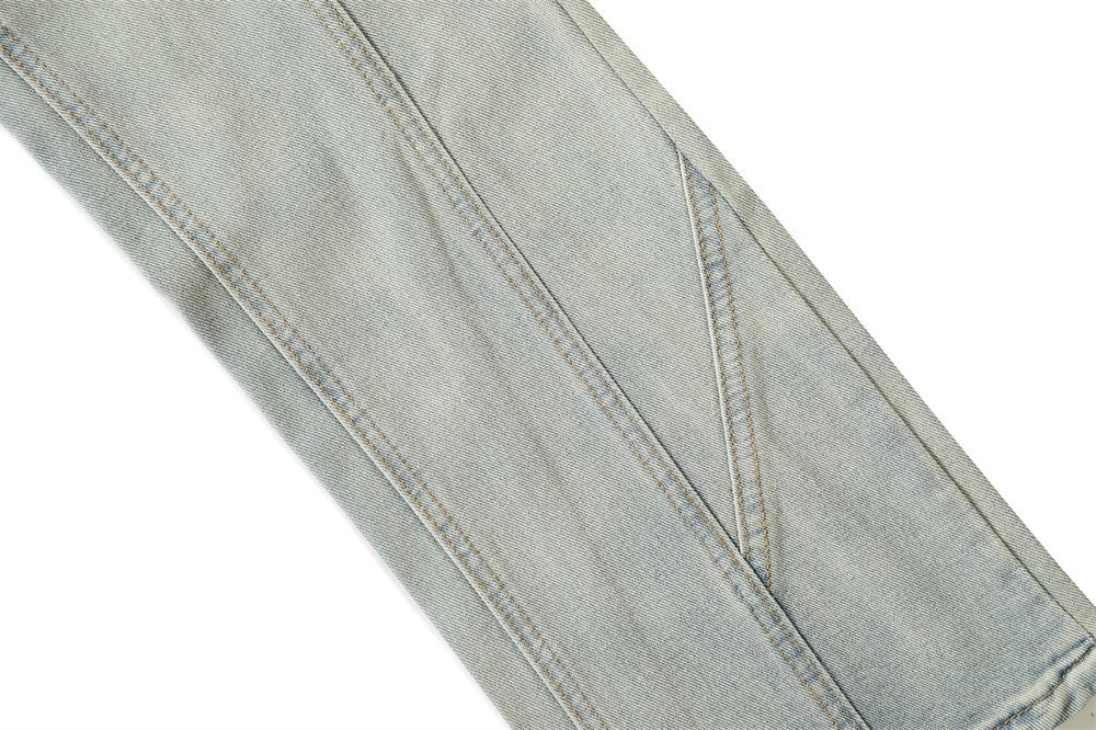 Washed Bright White Straight Jeans For Men