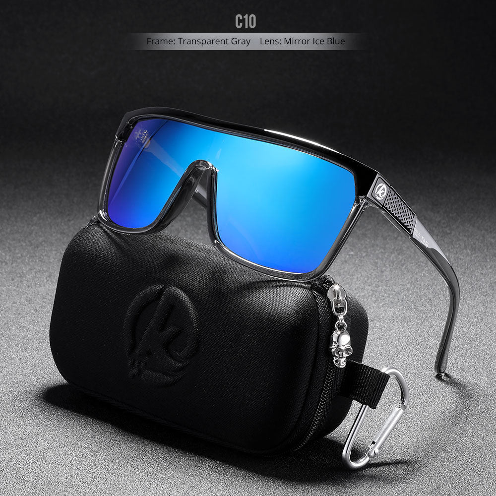 Large Frame One-piece Bicycle Glass Colorful Real Film Polarized Sunglasses