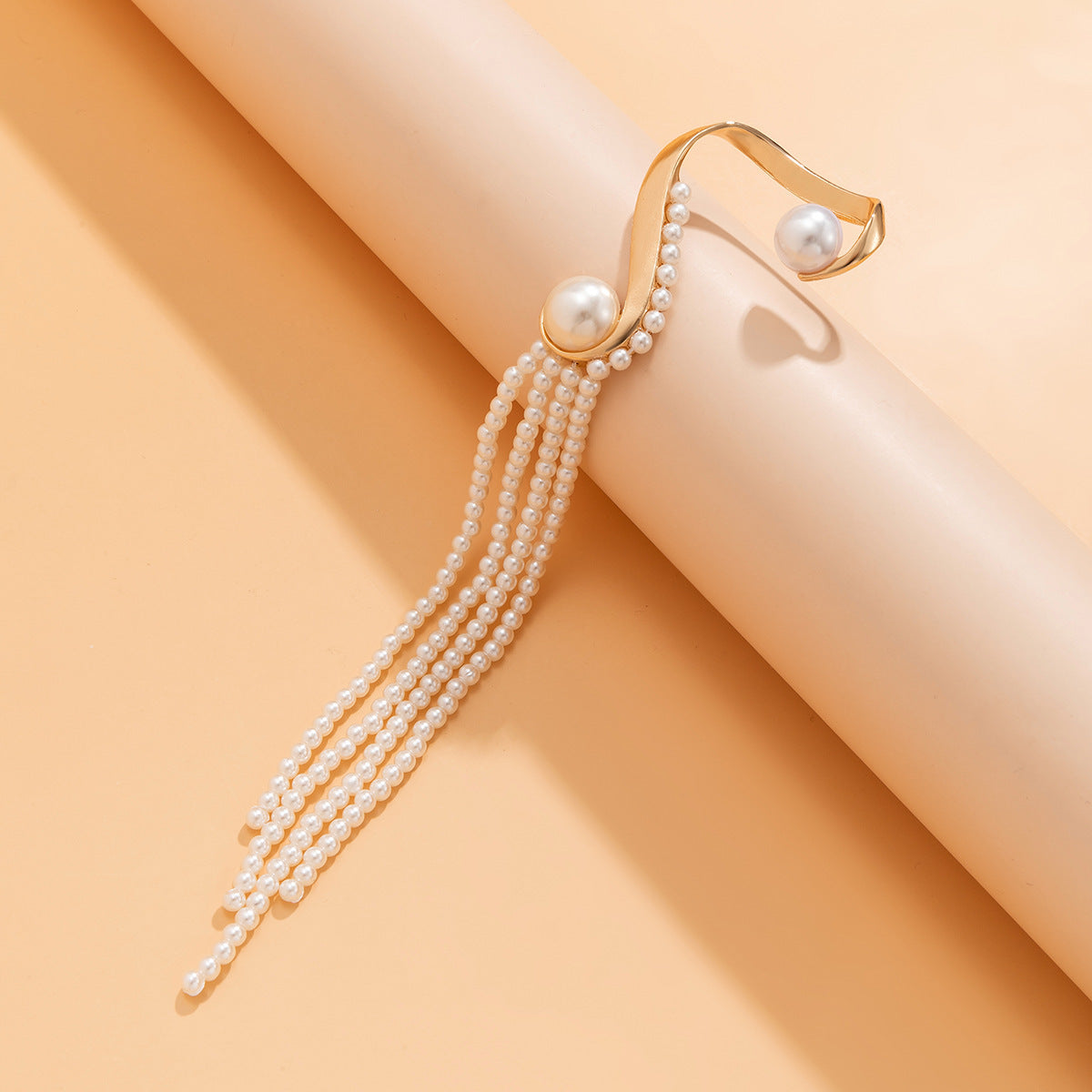 Baroque Pearl Tassel Exaggerated Earrings Women