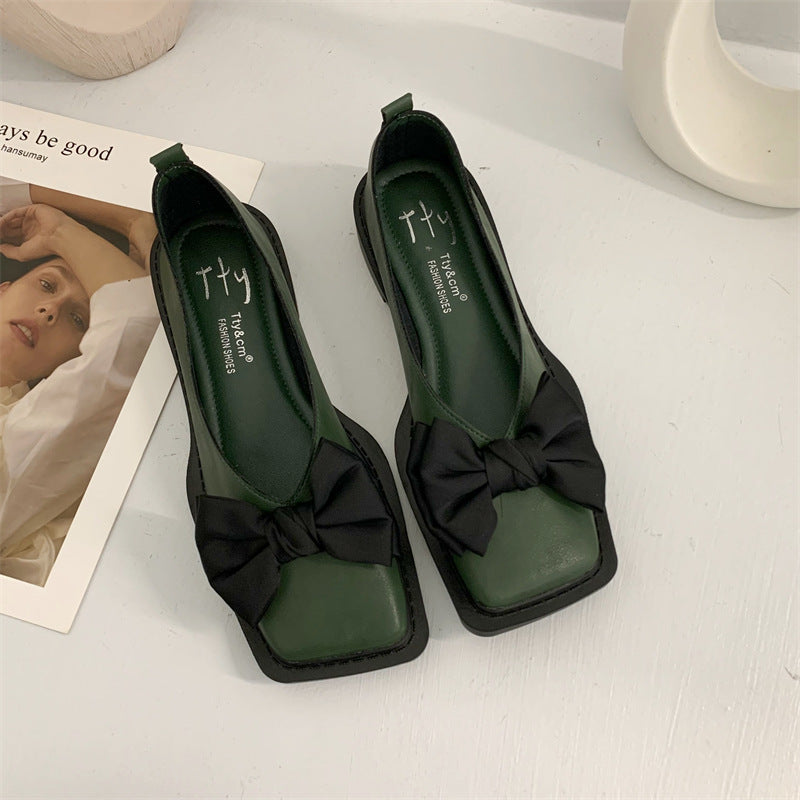 French Minority Bow Flat Shoes