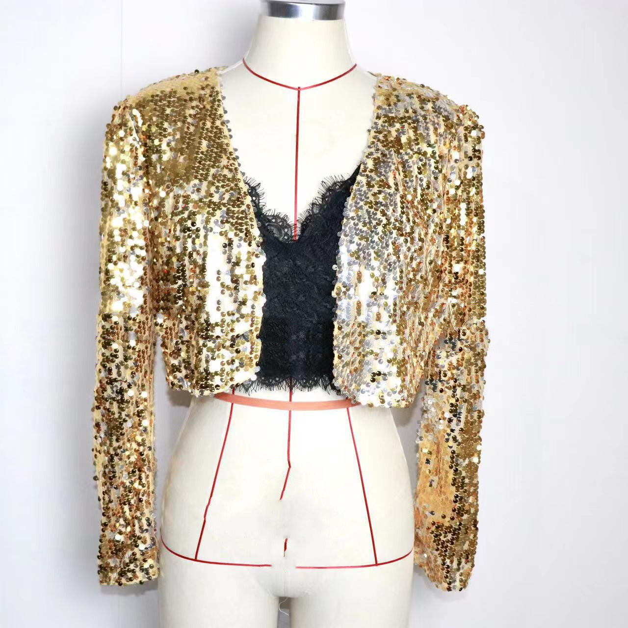 Veste de costume à paillettes à paillettes pour femmes