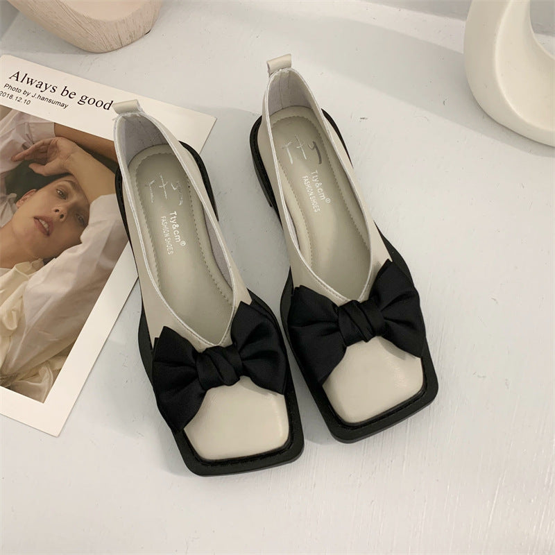 French Minority Bow Flat Shoes