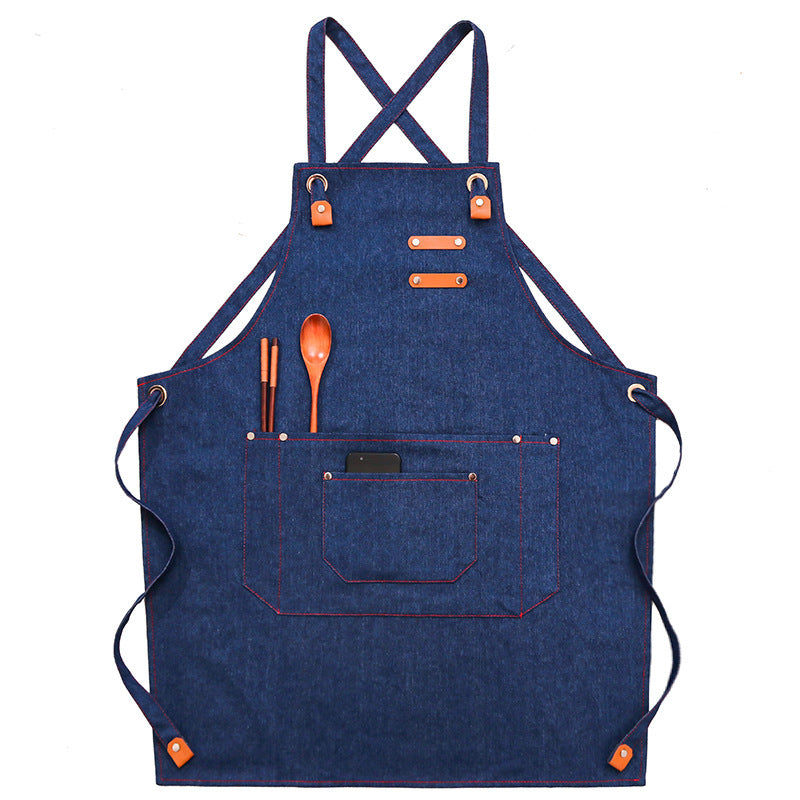 Kitchen Home Minimalist Denim Apron Work Clothes