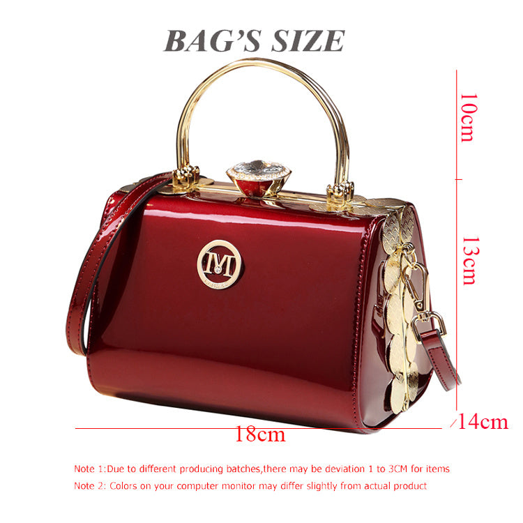 Fashion All-match Texture Middle-aged Ladies Leather Handbags Single Shoulder Bag