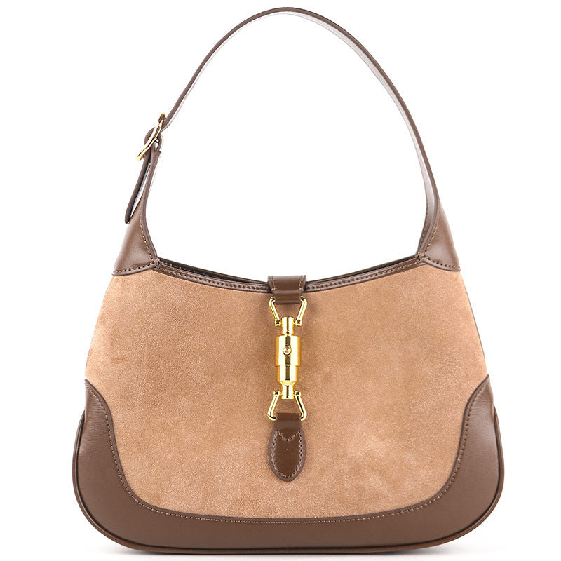 Saddle Retro Contrast Color Underarm Bag