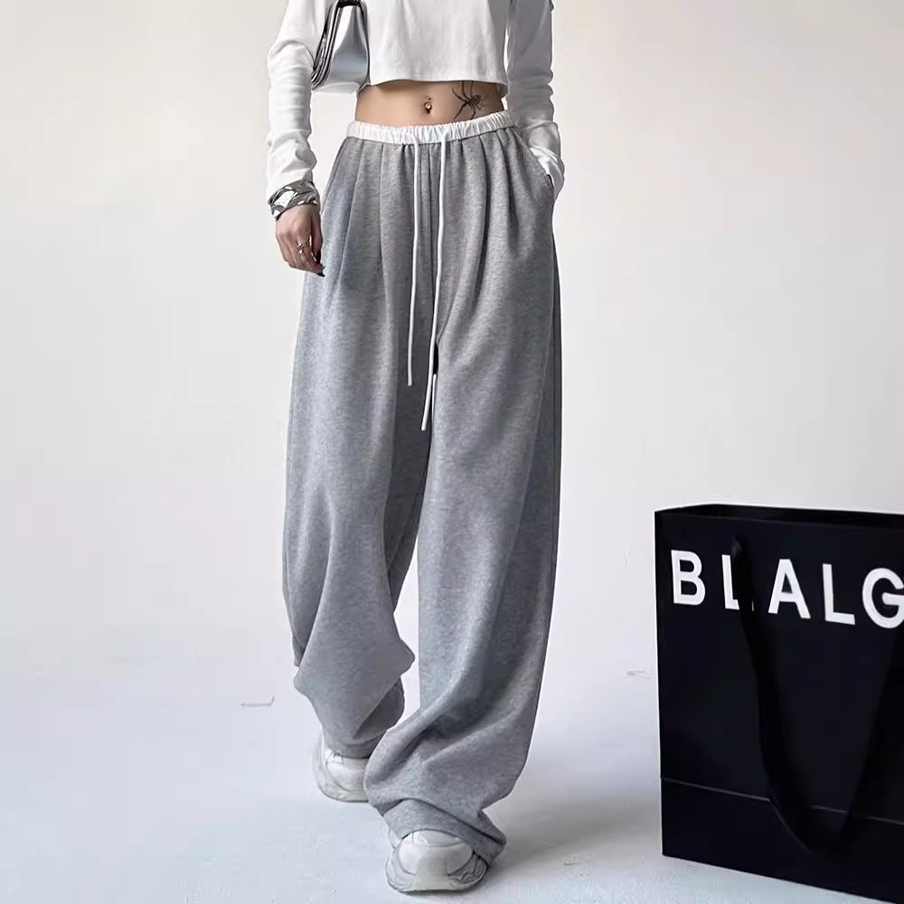 American Black Sweatpants Women's Spring And Autumn