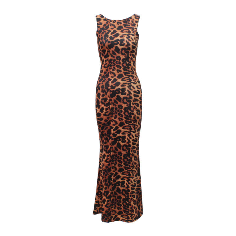 Europäischer und amerikanischer Mode-Fashion Leopard Print Backlim Slim Fit mittelgroß