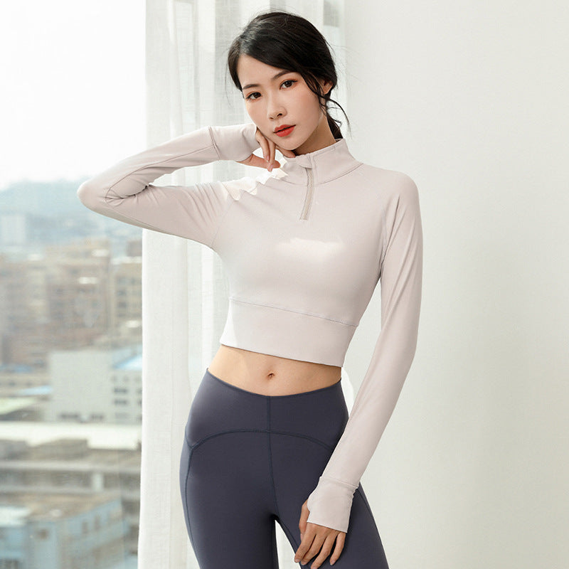 Simple Long-sleeved Women's Tight-fitting Running Fitness Yoga Wear Top