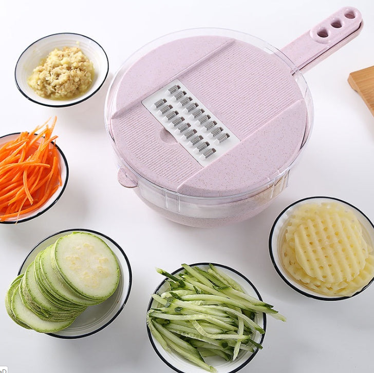 8 in 1 Mandoline Slicer Gemüse Slicer Kartoffelschäler Karotten Zwiebel -Reib mit Sieb Gemüseschneider Küchenzubehör