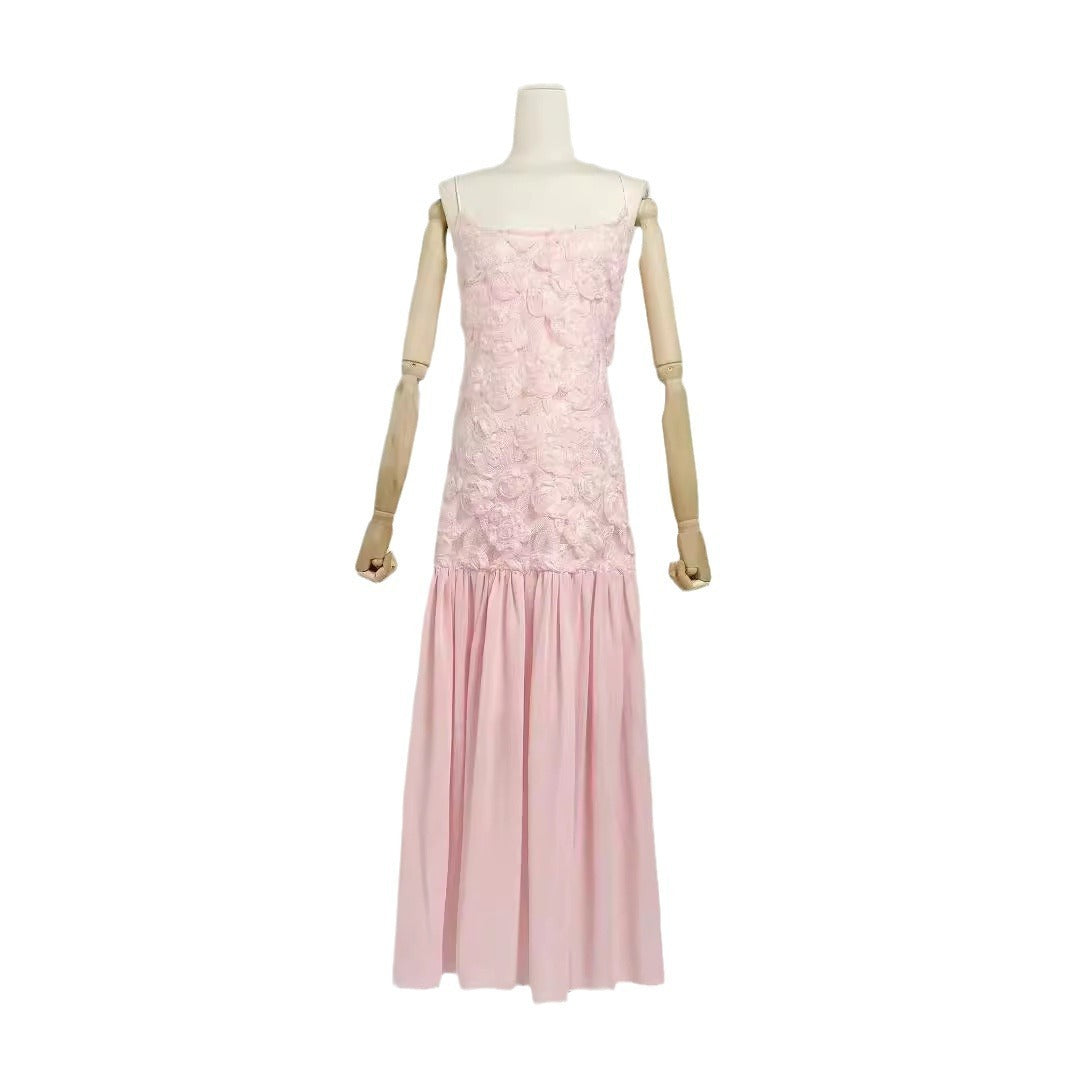 Rose Chiffon Patchwork Dress