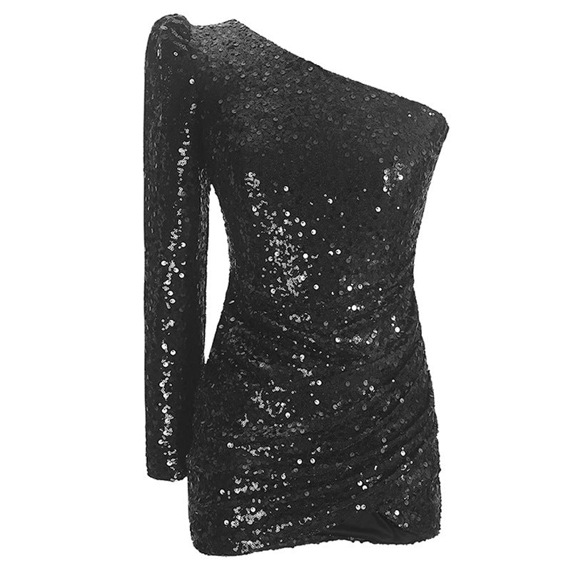 Robe de hanche à paillettes à la mode à la mode des femmes