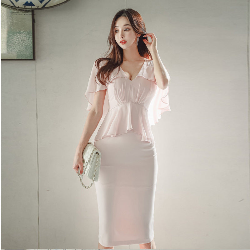 Women's Fashion Ruffles Two-piece Hip Skirt