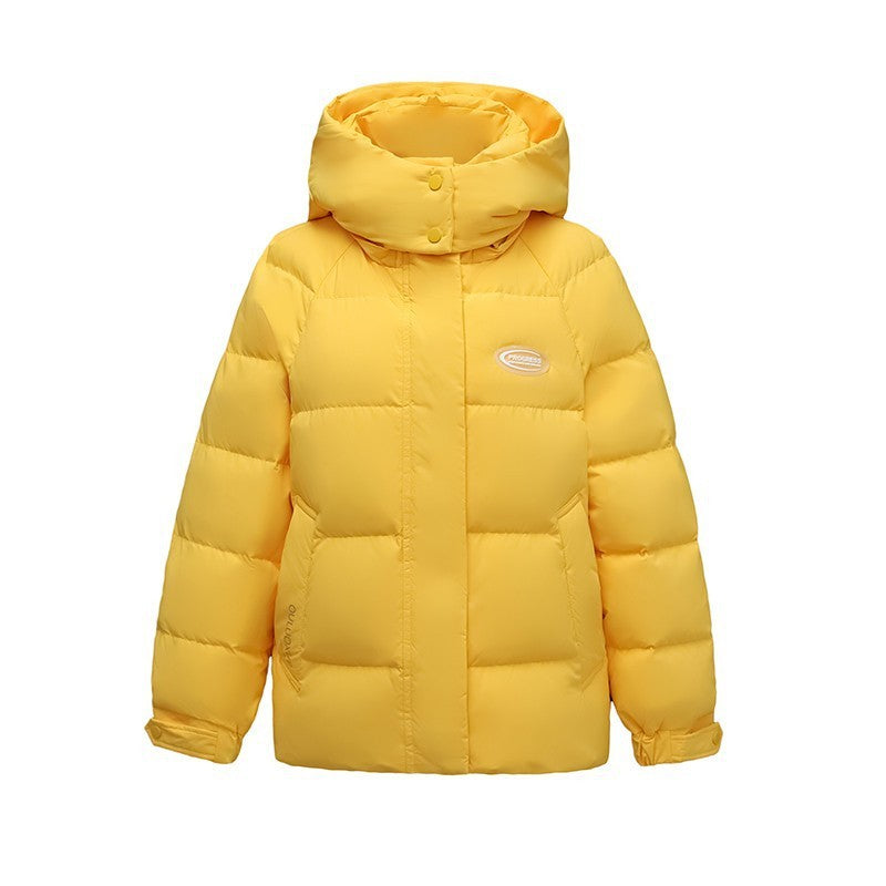 Winter Fashion Short White Goose Down Hooded Down Jacket