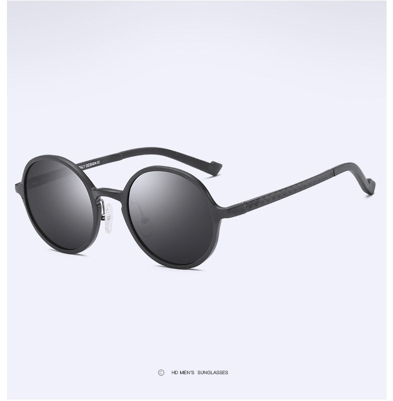 Aluminum Magnesium Sunglasses Full Frame Men And Women Round Frame