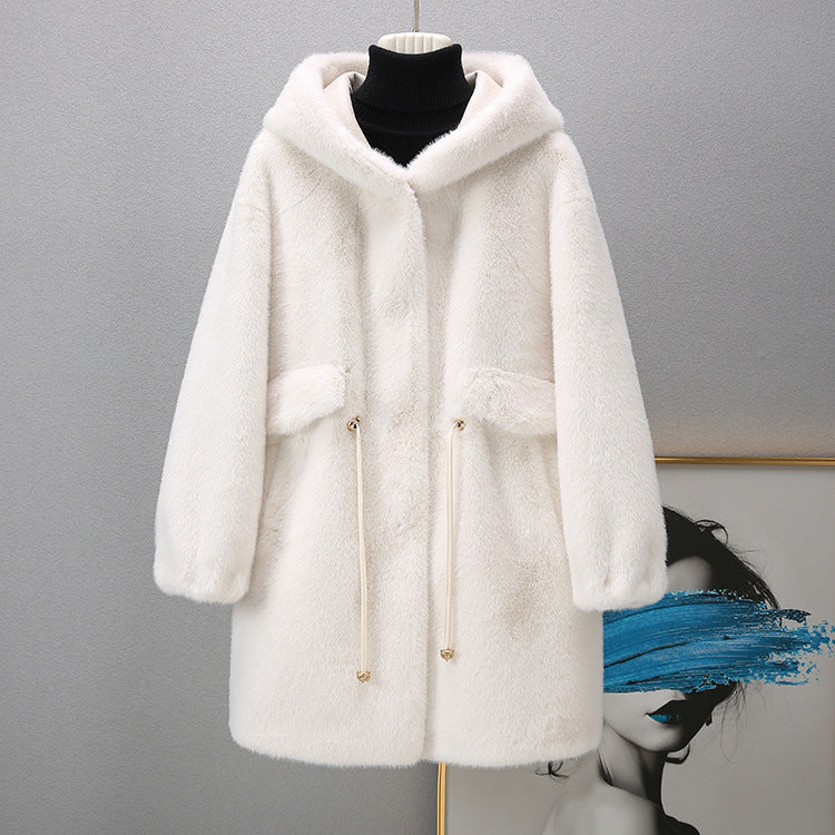 Mid-length Loose Sweater Coat Women's Thickened