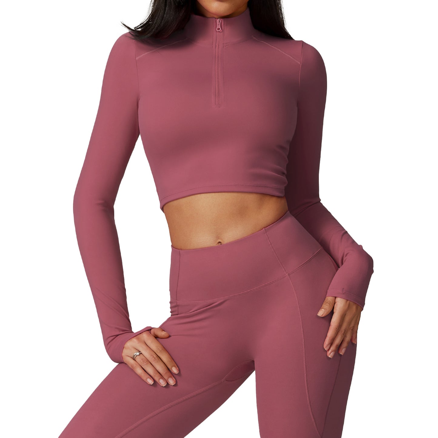 Zipper Tight Long Sleeve Yoga Wear