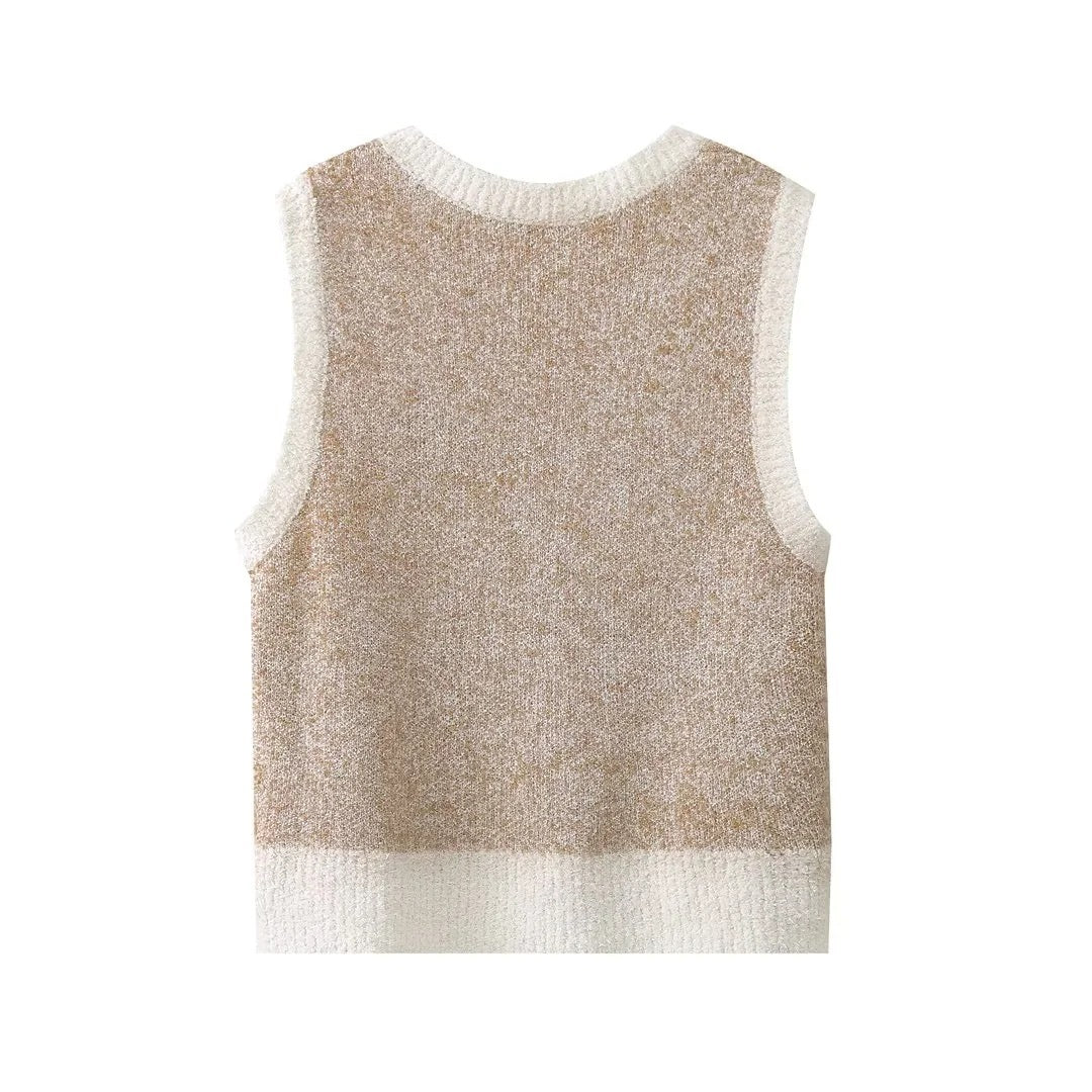 Women's Fashion All-match Short Knitted Vest