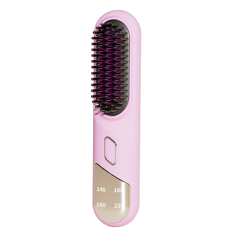 Brosse de lisseur sans fil de cheveux secs humides avec des ions négatifs de chauffage rapide pour les cheveux bouclés duveteux pour électrique