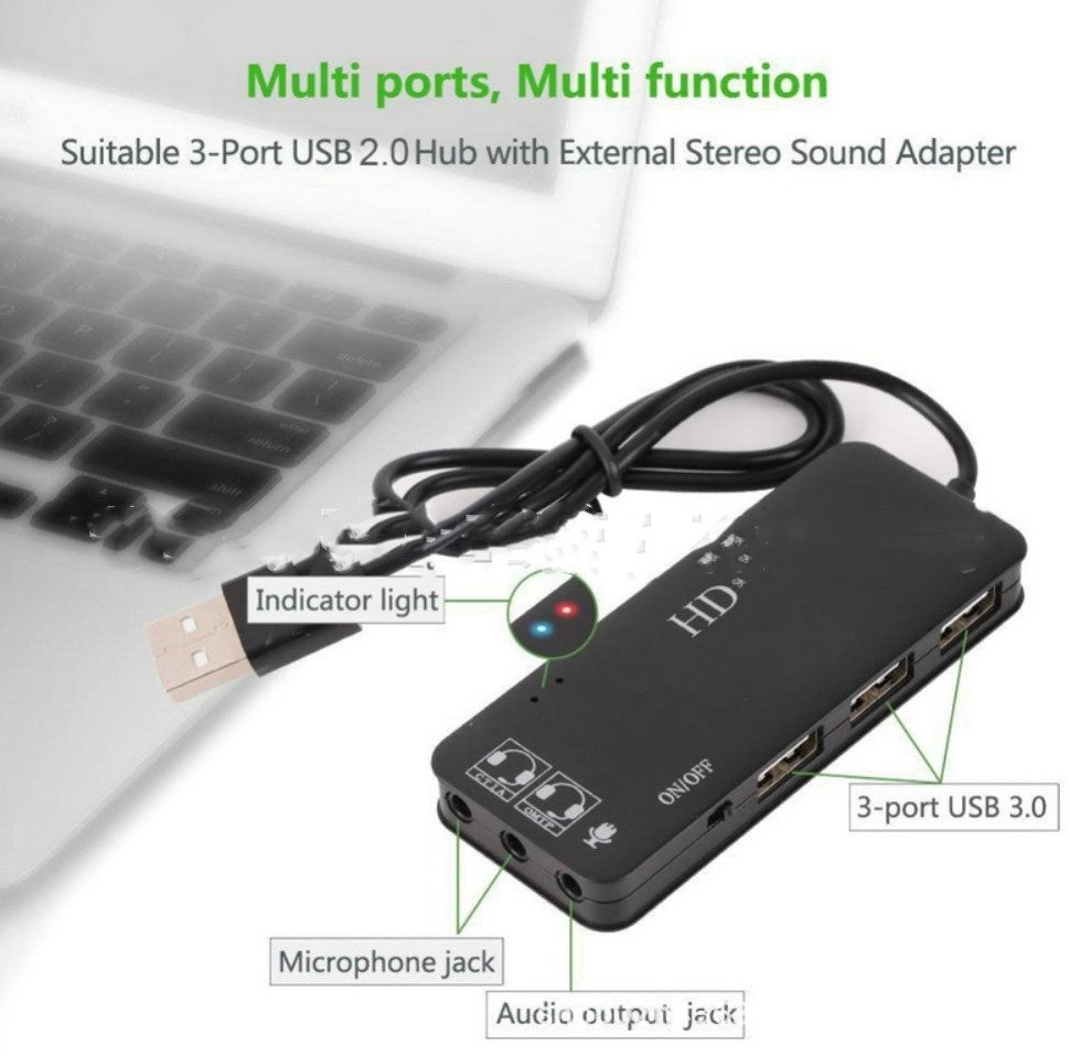 Dostoir 2.0hub Hub avec 7.1 Convertisseur audio Drive Multifinection Agking