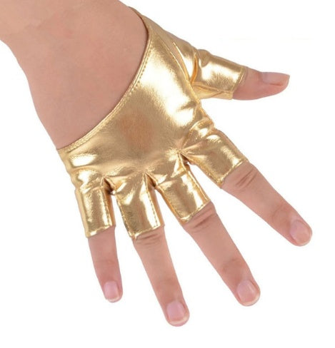 1 para Mode Half Finger PU Lederhandschuhe Damen Fingerlose Driving Anzeigen Dance Zubehör guantes mujer