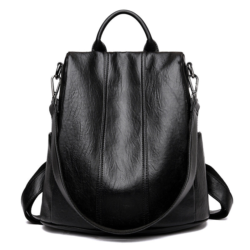 Women's Fashion Cattlehide Leather Anti-theft Multifunctional Backpack