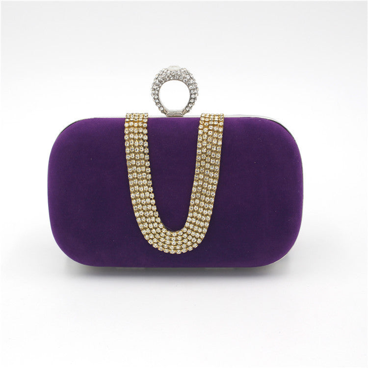 Diamond Evening Bag Velvet Clutch Bridal Dress Bag Ladies Evening Bag