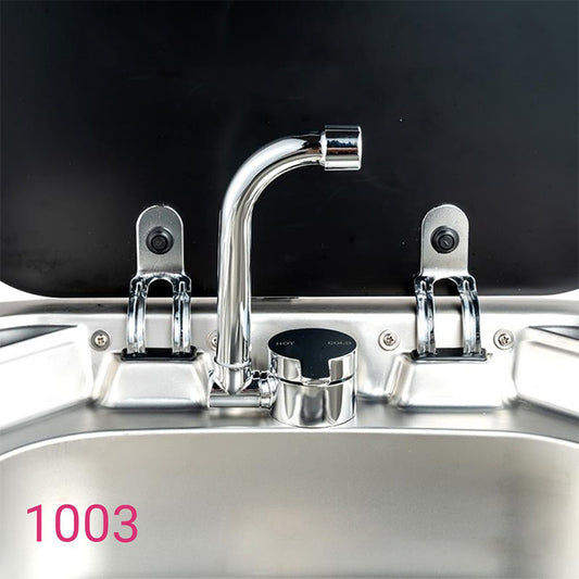 Hot And Cold Mixed Water RV Yacht With Lid Sink Foldable Faucet