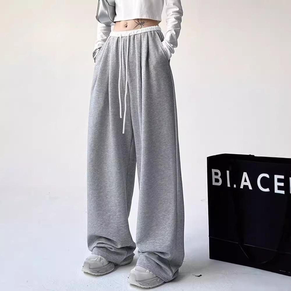 American Black Sweatpants Women's Spring And Autumn