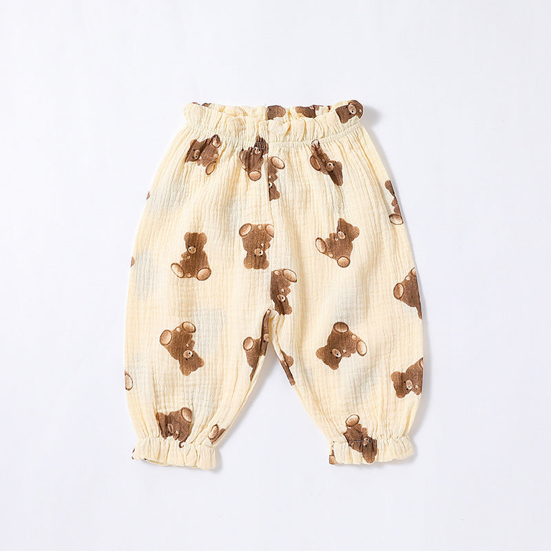 Male And Female Infants And Toddlers Double Yarn Ministerial Pants